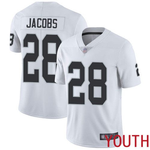 Oakland Raiders Limited White Youth Josh Jacobs Road Jersey NFL Football 28 Vapor Untouchable Jersey